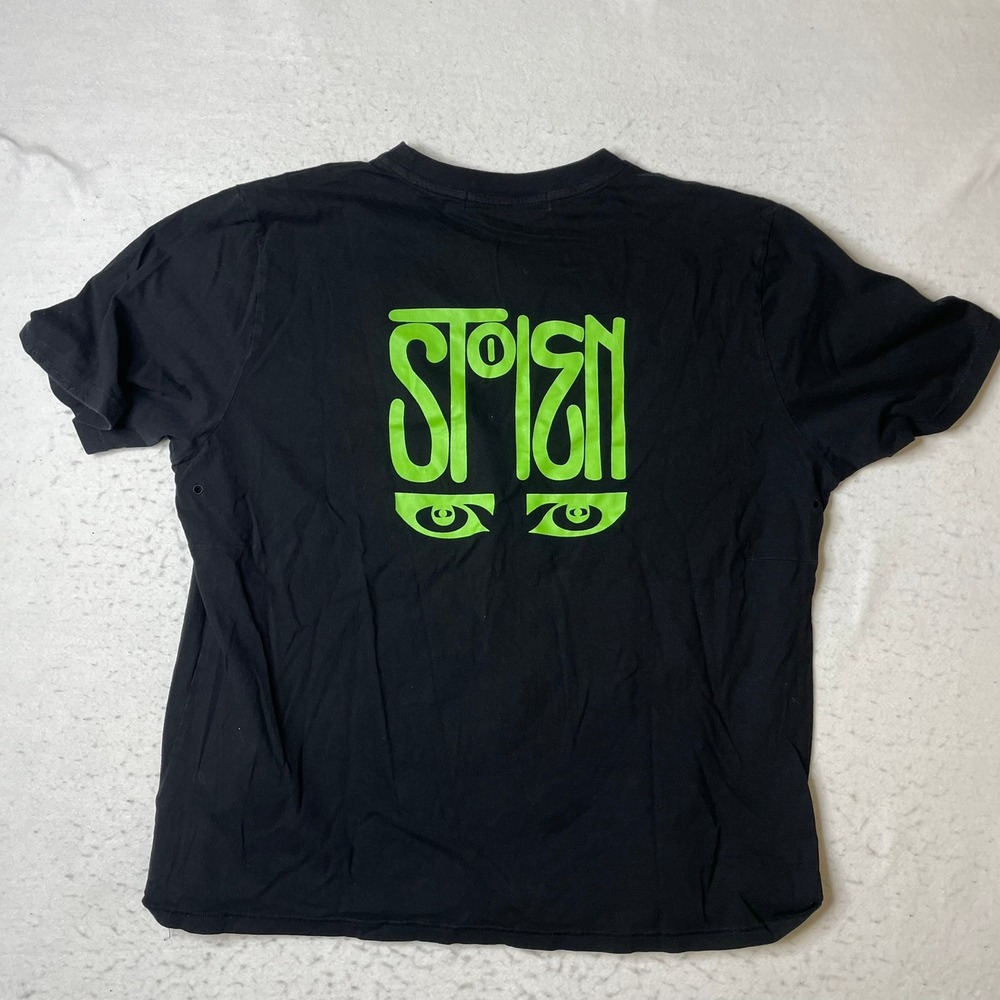 Stolen Girlfriends Club‎ T-Shirt Mens Small Black Green Logo Graphic Cotton Tee
